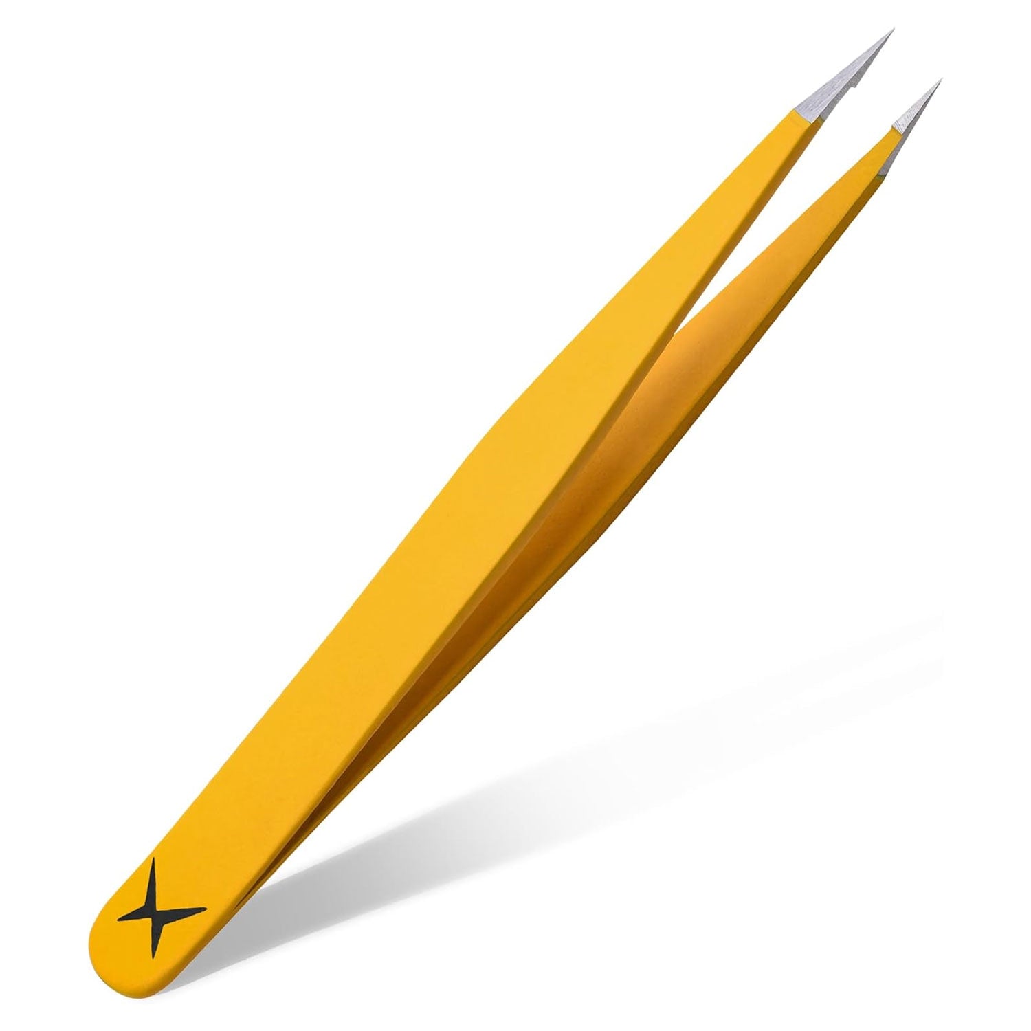 Pointer Stainless Steel Tweezers Women & Men Precision Eyebrow Tweezers for Facial Hair, Fine Tip Strong Grip Professional Tweezer for Shaping, Ingrown Hair & Splinter Removal (Chalked Lemon)