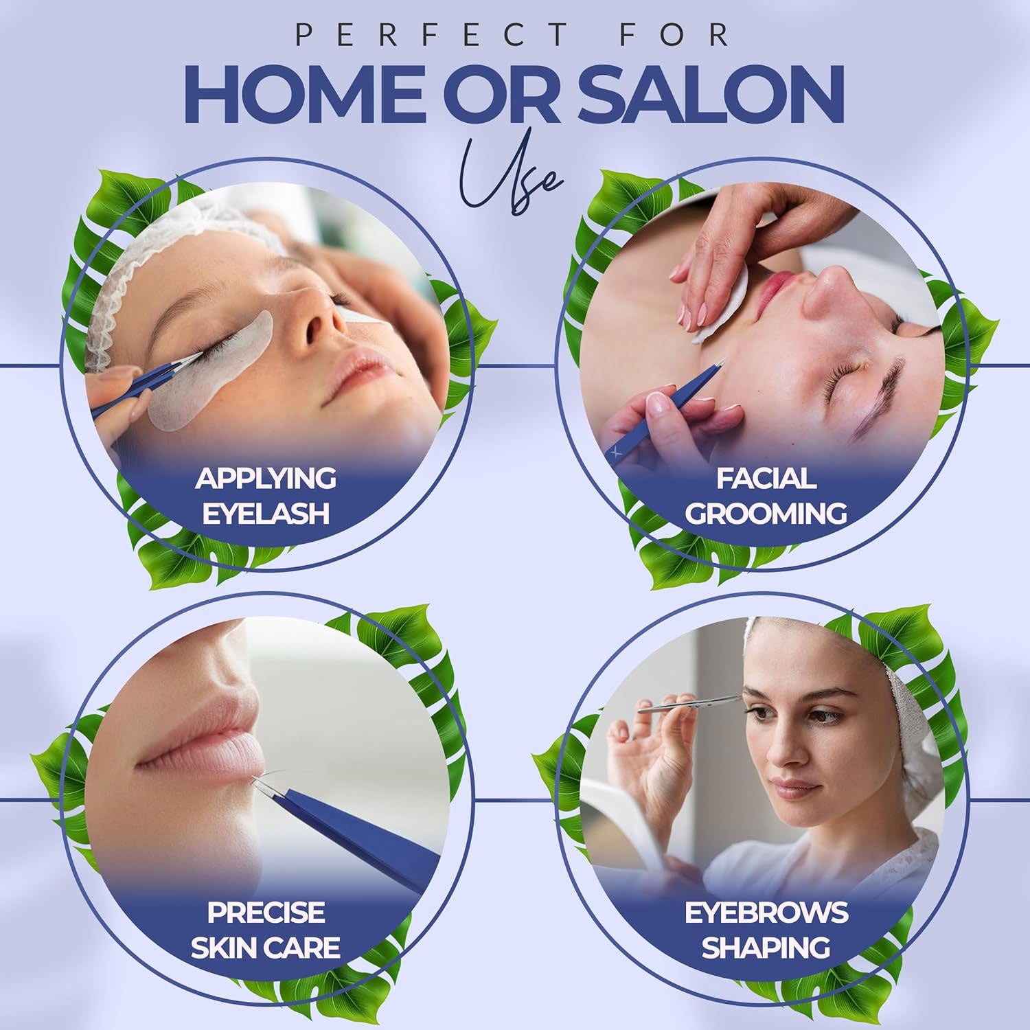 Pointer Stainless Steel Tweezers Women & Men Precision Eyebrow Tweezers for Facial Hair, Fine Tip Strong Grip Professional Tweezer for Eyebrow Shaping, Ingrown Hair & Splinter Removal (Midnight Blue)