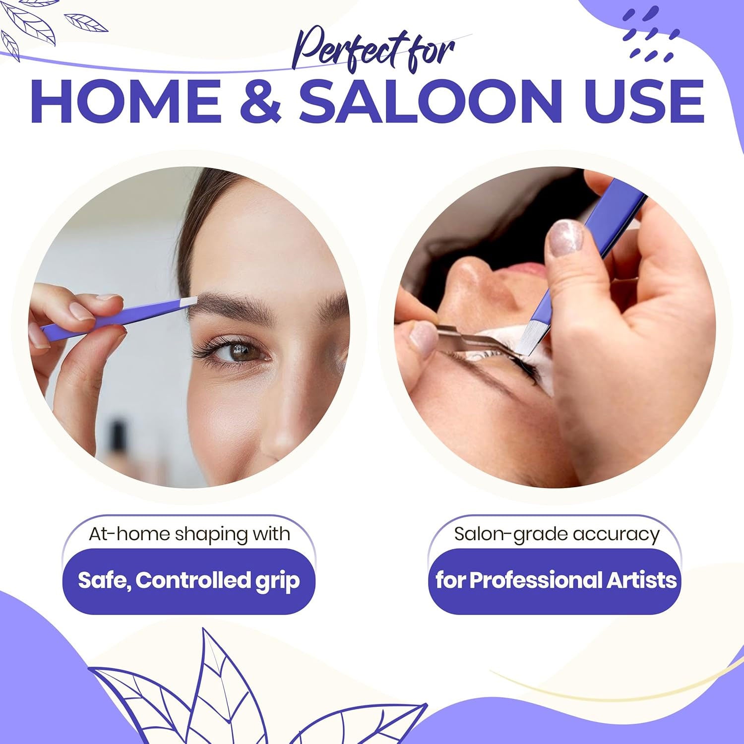 Professional Slant Tip Eyebrow Tweezers for Women & Men – Precision Hair Removal Tool – Stainless Steel Tweezers for Eyebrow Shaping, Facial Hair, Ingrown Hair & Splinter Removal