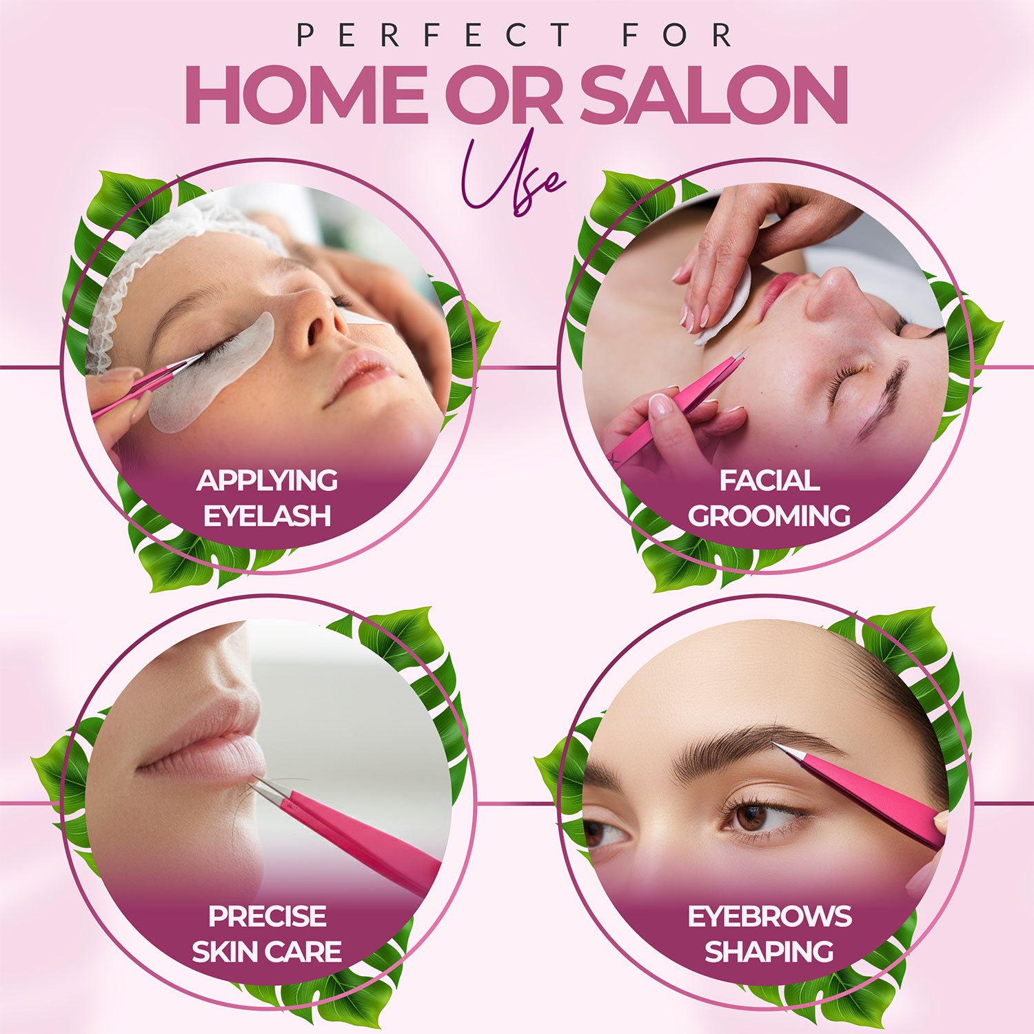 Pointer Stainless Steel Tweezers Women & Men Precision Eyebrow Tweezers for Facial Hair, Fine Tip Strong Grip Professional Tweezer for Eyebrow Shaping, Ingrown Hair & Splinter Removal (Neon Pink)