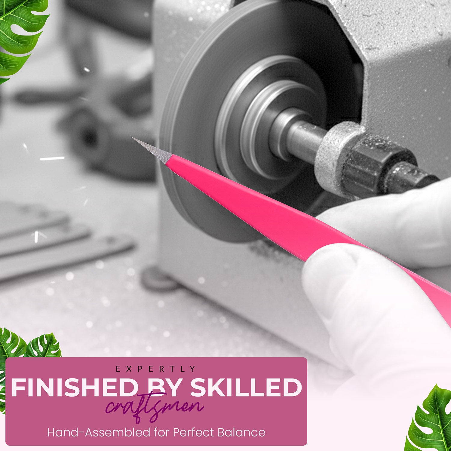 Pointer Stainless Steel Tweezers Women & Men Precision Eyebrow Tweezers for Facial Hair, Fine Tip Strong Grip Professional Tweezer for Eyebrow Shaping, Ingrown Hair & Splinter Removal (Neon Pink)