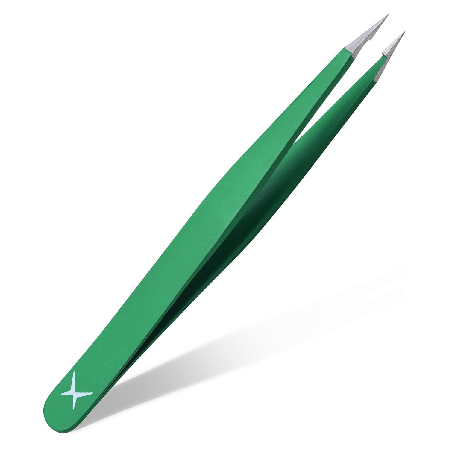 Pointer Stainless Steel Tweezers Women & Men Precision Eyebrow Tweezers for Facial Hair, Fine Tip Strong Grip Professional Tweezer for Shaping, Ingrown Hair & Splinter Removal (Matte Forest Green)