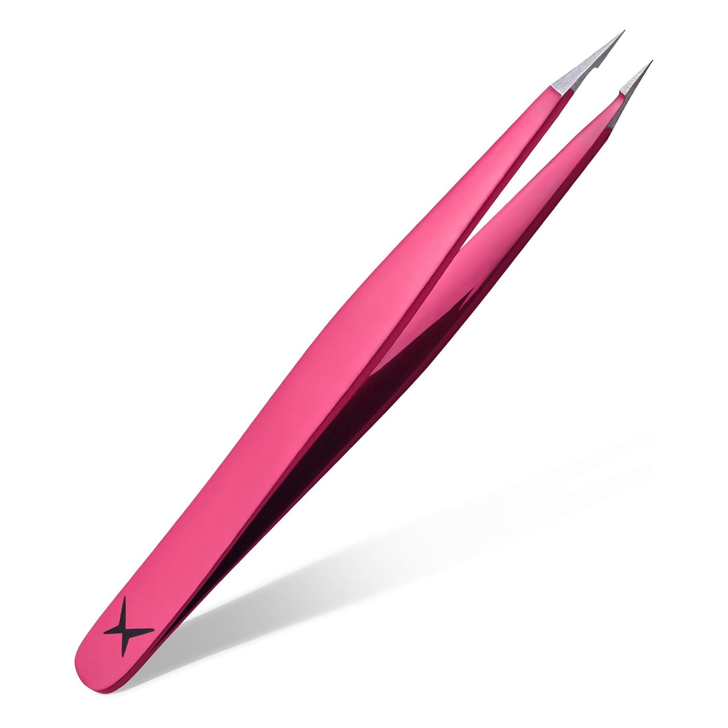 Pointer Stainless Steel Tweezers Women & Men Precision Eyebrow Tweezers for Facial Hair, Fine Tip Strong Grip Professional Tweezer for Eyebrow Shaping, Ingrown Hair & Splinter Removal (Neon Pink)