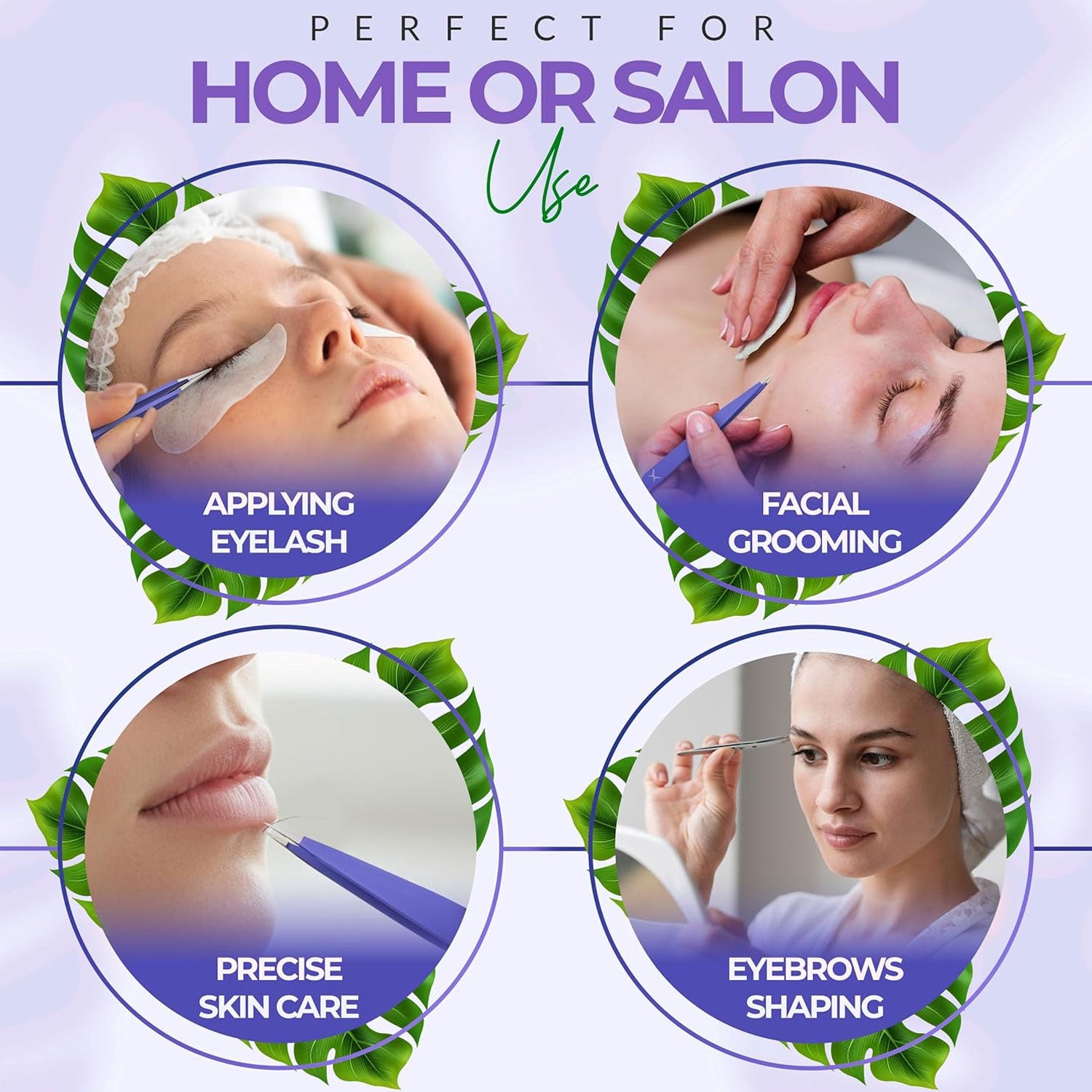 Pointer Stainless Steel Tweezers Women & Men Precision Eyebrow Tweezers for Facial Hair, Fine Tip Strong Grip Professional Tweezer for Eyebrow Shaping, Ingrown Hair & Splinter Removal (Purple)