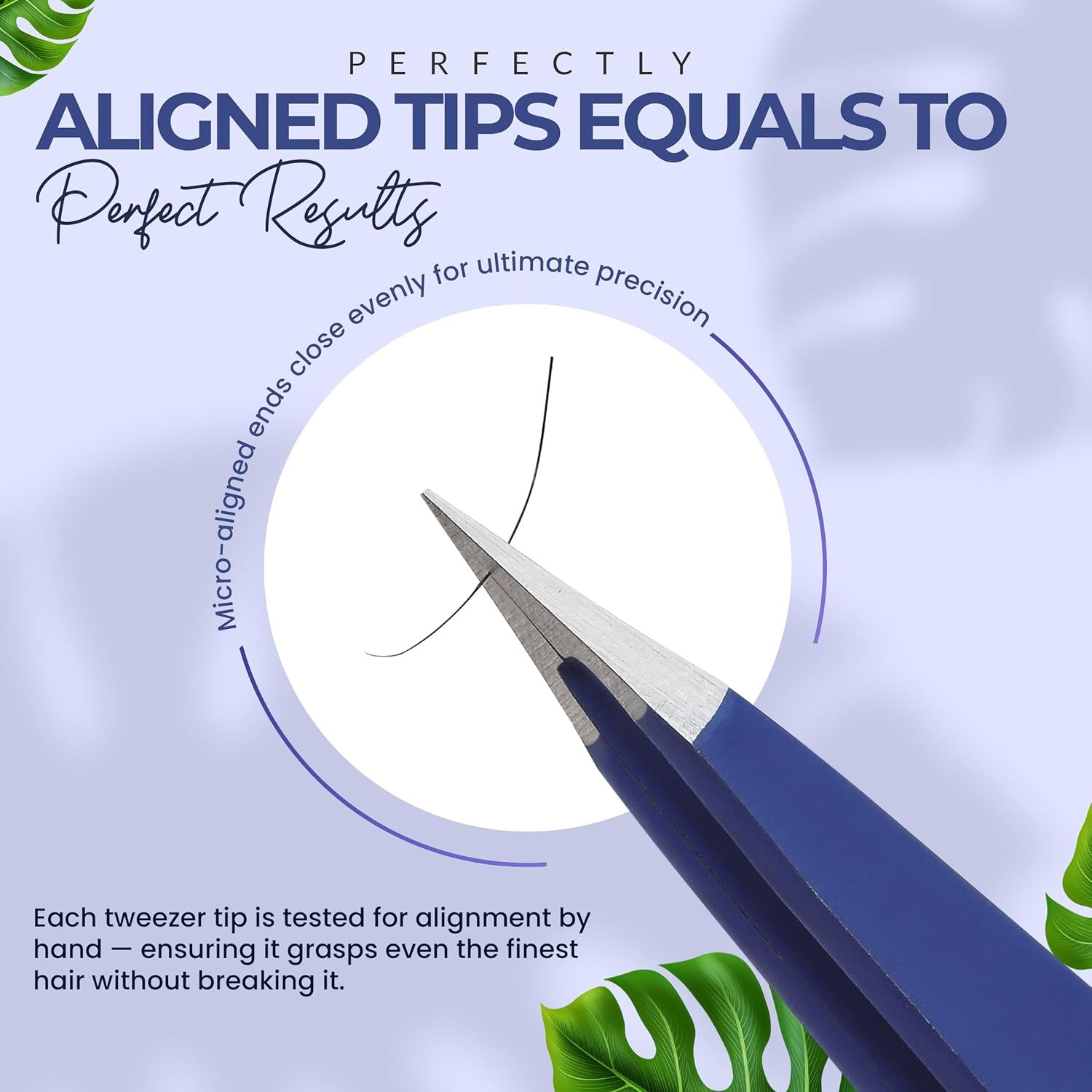 Pointer Stainless Steel Tweezers Women & Men Precision Eyebrow Tweezers for Facial Hair, Fine Tip Strong Grip Professional Tweezer for Eyebrow Shaping, Ingrown Hair & Splinter Removal (Midnight Blue)