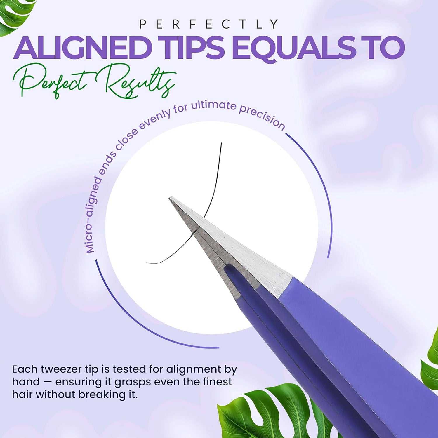 Pointer Stainless Steel Tweezers Women & Men Precision Eyebrow Tweezers for Facial Hair, Fine Tip Strong Grip Professional Tweezer for Eyebrow Shaping, Ingrown Hair & Splinter Removal (Purple)
