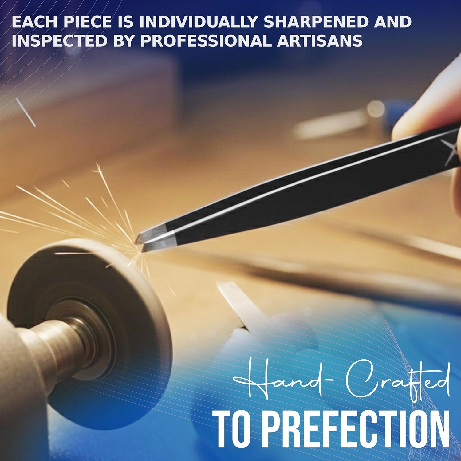 Slanted Stainless Steel Tweezers for Men & Women - Precision Eyebrow Tweezers for Facial Hairs, Strong Grip, Fine Tip, Professional Tweezer for Plucking & Grooming (Matt Black)