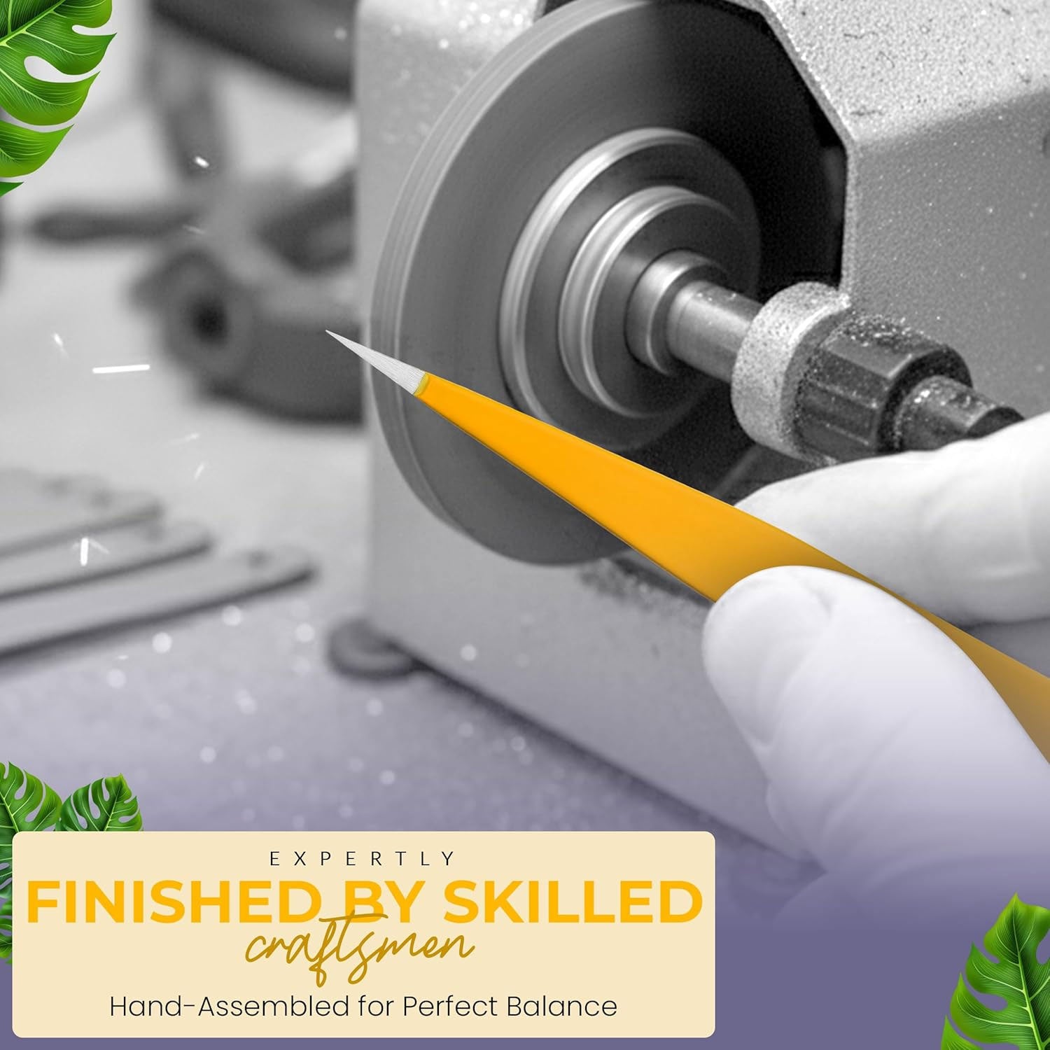 Pointer Stainless Steel Tweezers Women & Men Precision Eyebrow Tweezers for Facial Hair, Fine Tip Strong Grip Professional Tweezer for Shaping, Ingrown Hair & Splinter Removal (Chalked Lemon)